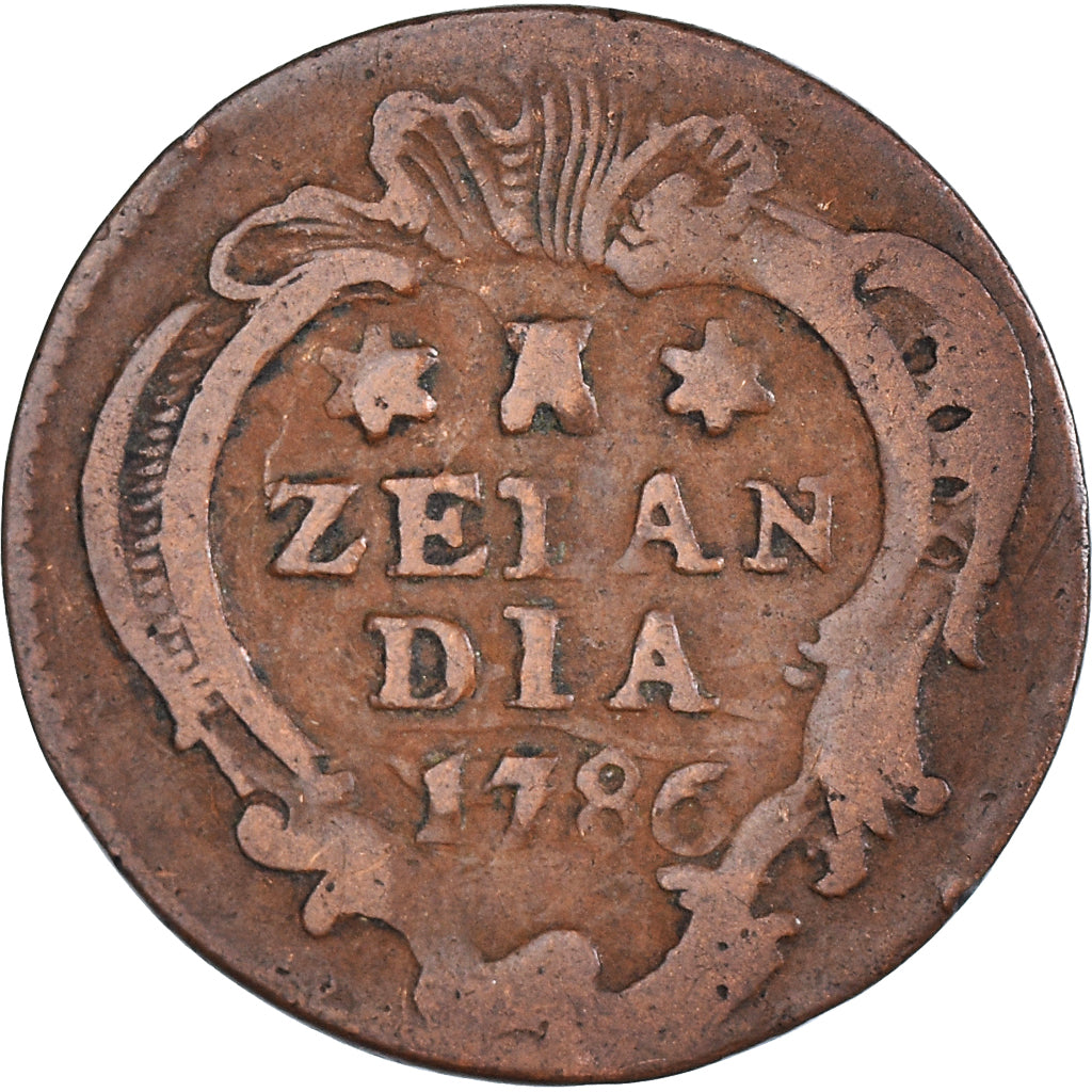 Moneta, Holandia, ZEELAND, Duit, 1786, Middelbourg, VF(30-35), Miedź, KM:101.1