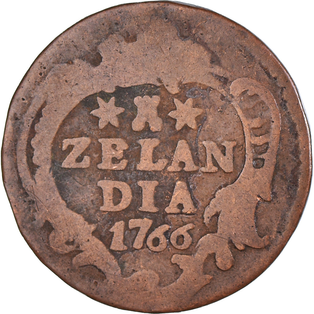 Moneta, Paesi Bassi, ZEELAND, Duit, 1766, Middelbourg, MB, Rame, KM:101.1