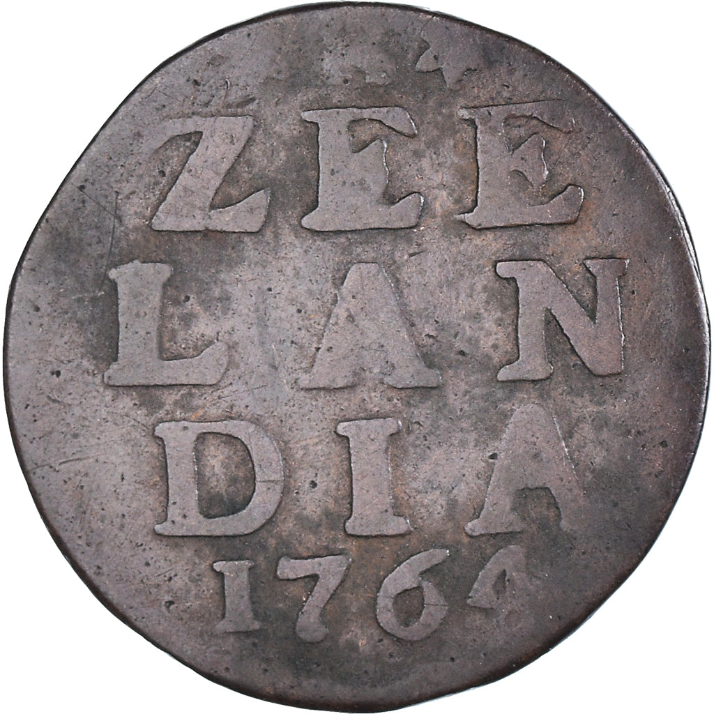 Coin, Netherlands, ZEELAND, Duit, 1764, Middelbourg, VF(30-35), Copper, KM:81