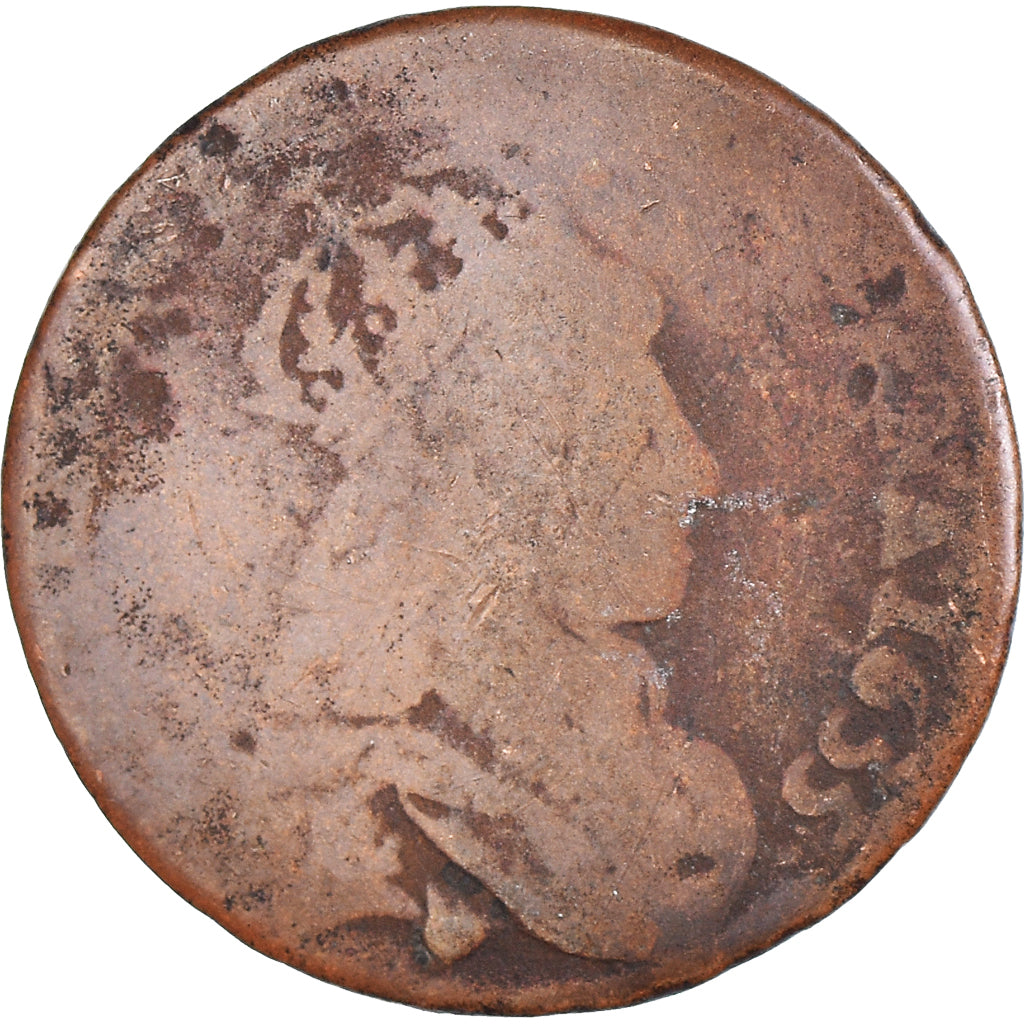 Moneta, Francia, Louis XIV, Liard de France au buste juvénile, deuxième type