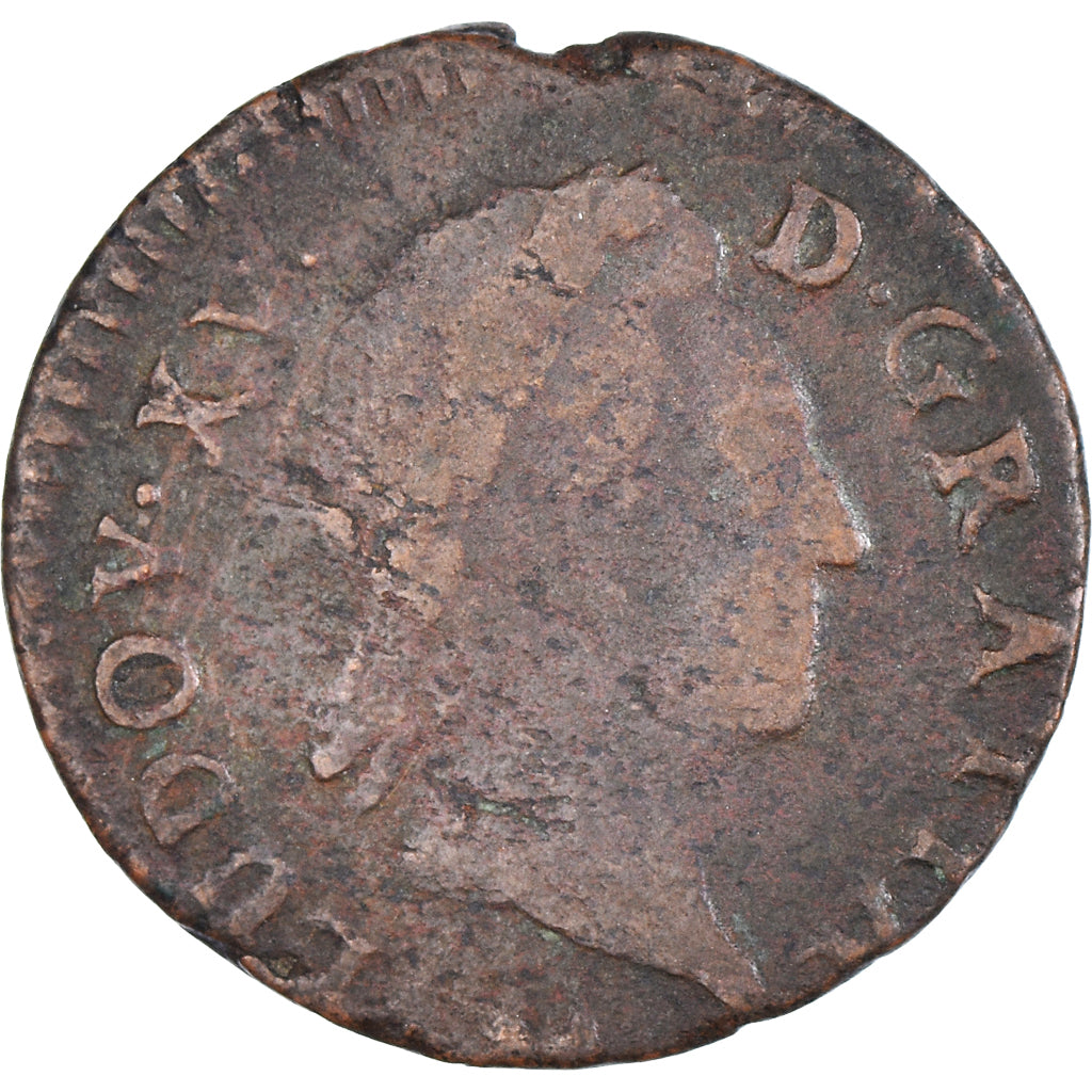 Munten, Frankrijk, Louis XV, 1/2 Sol à la vieille tête, 177[?], Metz, FR