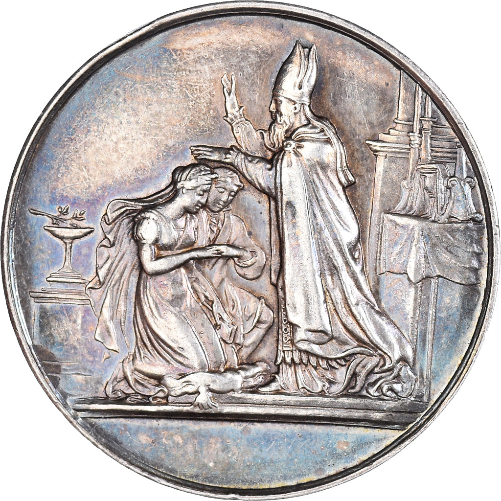 France, Medal, Médaille de mariage, AU(50-53), Silver