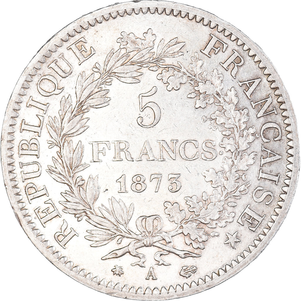 Moneta, Francia, Hercule, 5 Francs, 1873, Paris, BB, Argento, KM:820.1