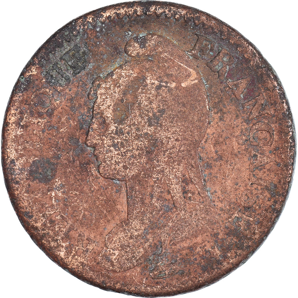 Moneta, Francia, Dupré, Decime, AN 7, Lille, B+, Bronzo, KM:644.11, Gadoury:187