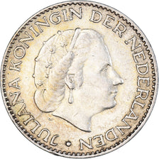 Coin, Netherlands, Juliana, Gulden, 1957, Utrecht, EF(40-45), Silver, KM:184