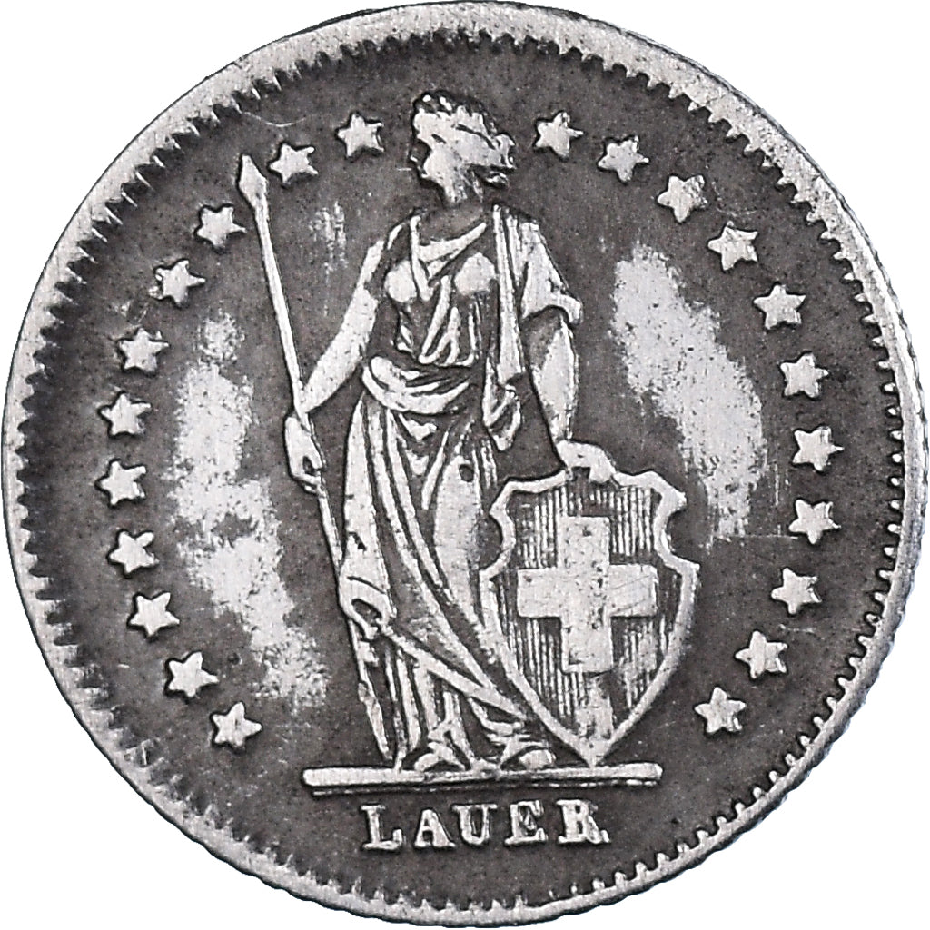 Coin, Switzerland, 1/2 Franc, 1888, Bern, fausse monnaie, EF(40-45), Silver