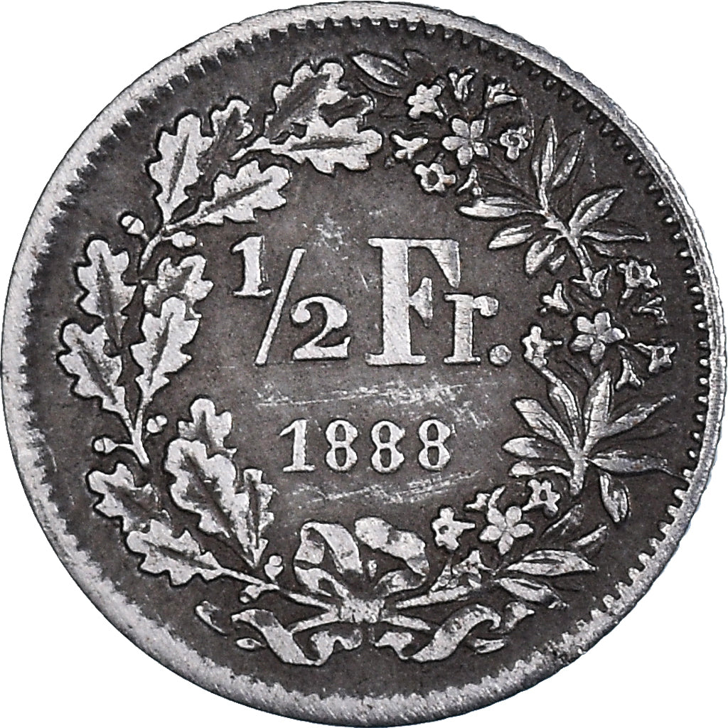Coin, Switzerland, 1/2 Franc, 1888, Bern, fausse monnaie, EF(40-45), Silver