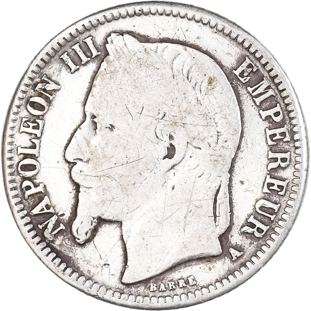 Moeda, França, Napoleon III, Franc, 1868, Paris, VF(30-35), Prata, KM:806.1