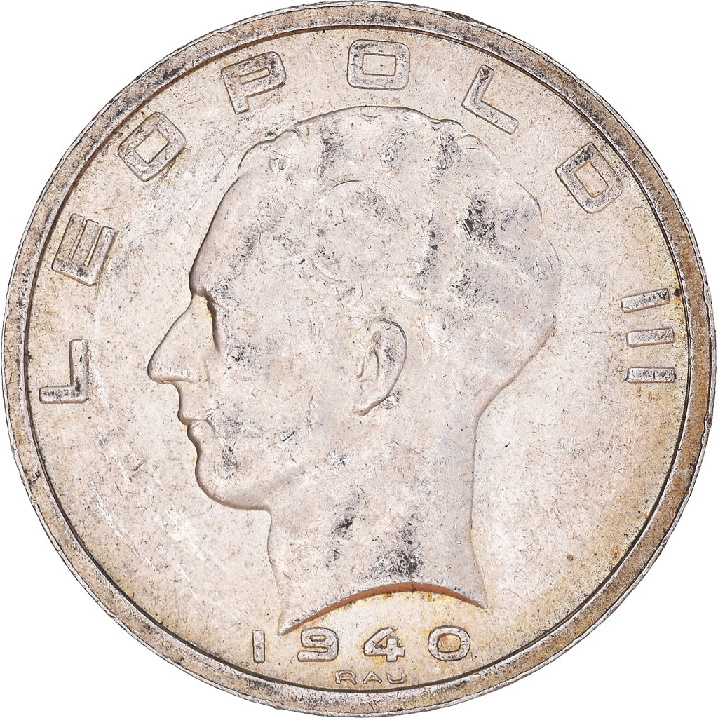 Munten, België, Leopold III, 50 Francs, 50 Frank, 1940, Brussels, ZF, Zilver