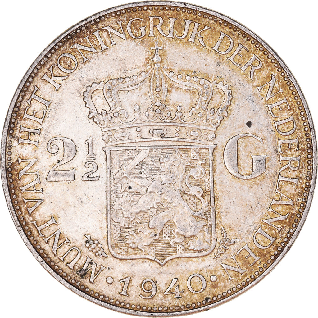 Moneta, Paesi Bassi, Wilhelmina I, 2-1/2 Gulden, 1940, Utrecht, BB+, Argento