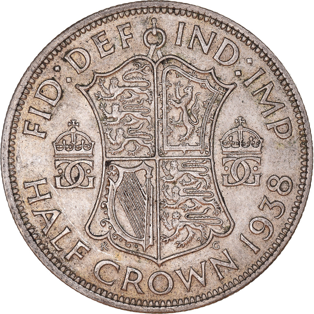 Coin, Great Britain, George VI, 1/2 Crown, 1938, EF(40-45), Silver, KM:856