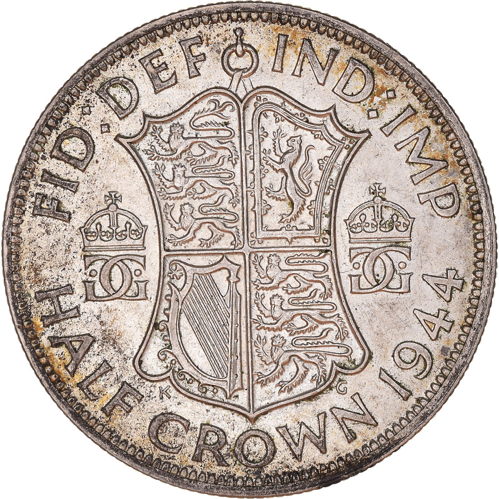 Coin, Great Britain, George VI, 1/2 Crown, 1944, EF(40-45), Silver, KM:856