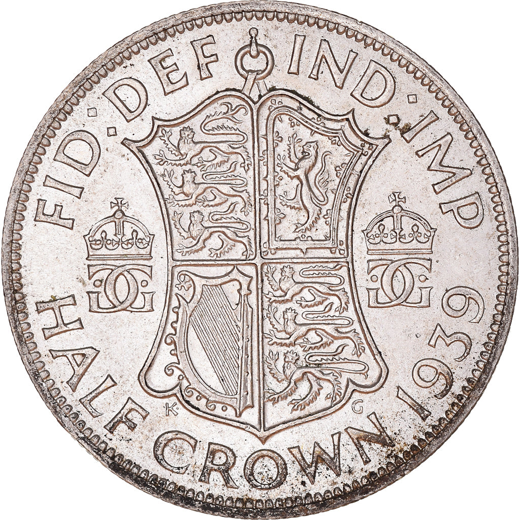 Coin, Great Britain, George VI, 1/2 Crown, 1939, AU(55-58), Silver, KM:856