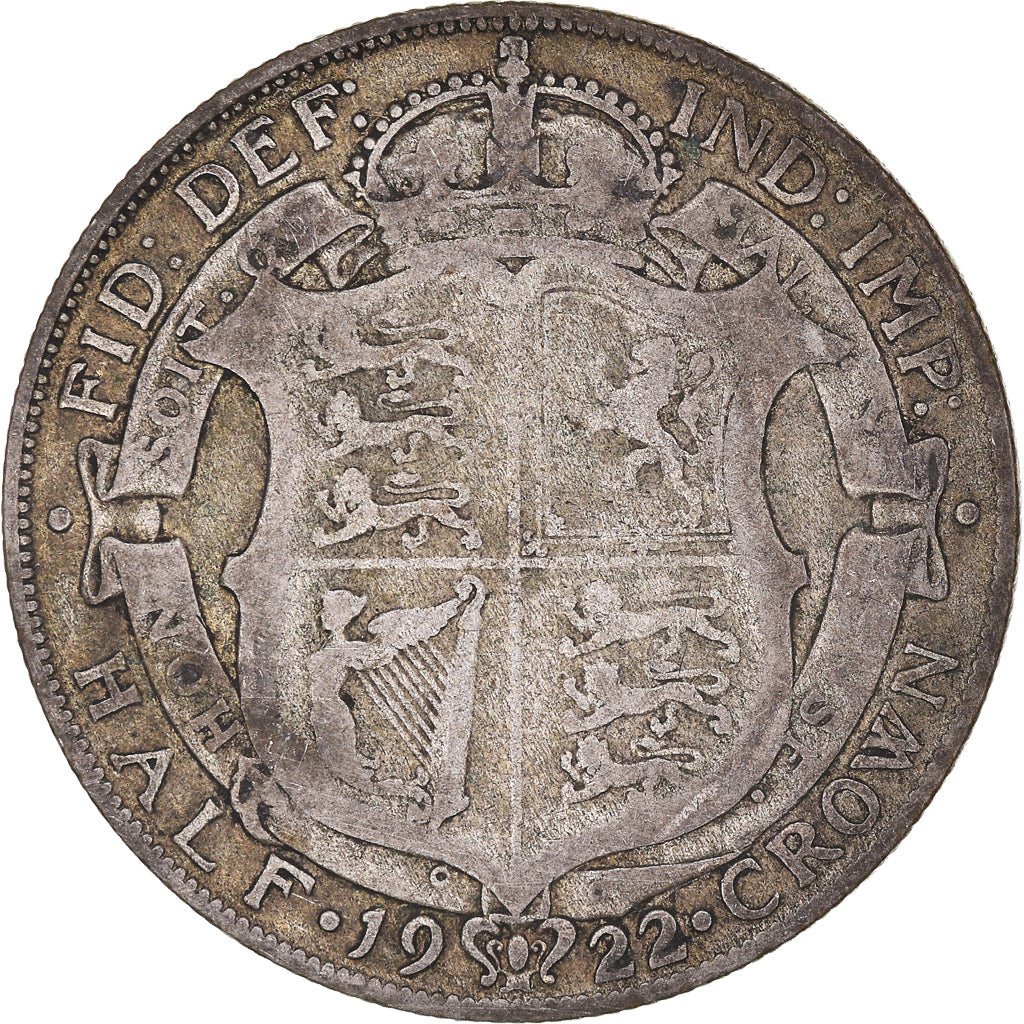 Munten, Groot Bretagne, George V, 1/2 Crown, 1922, FR+, Zilver, KM:818.1a
