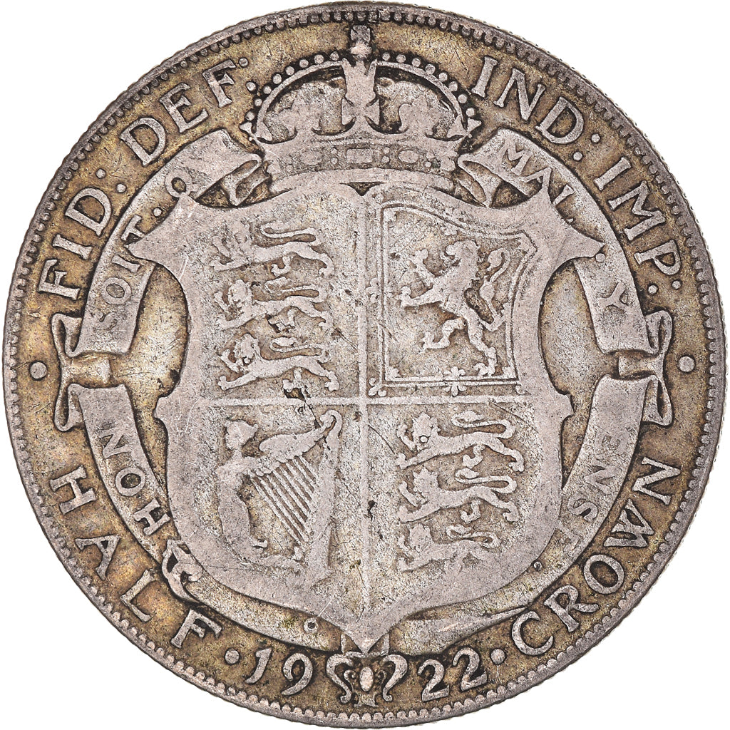 Moeda, Grã-Bretanha, George V, 1/2 Crown, 1922, VF(30-35), Prata, KM:818.1a