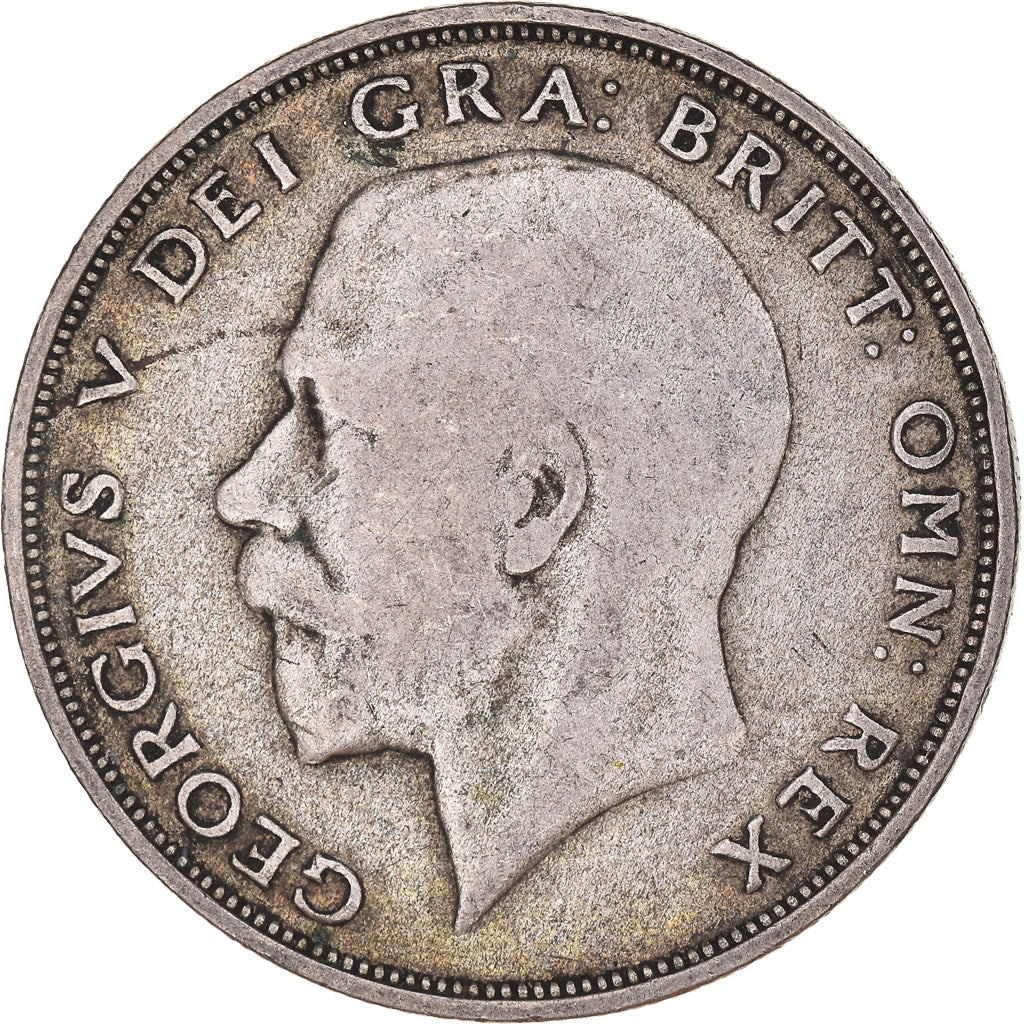 Munten, Groot Bretagne, George V, 1/2 Crown, 1921, FR+, Zilver, KM:818.1a
