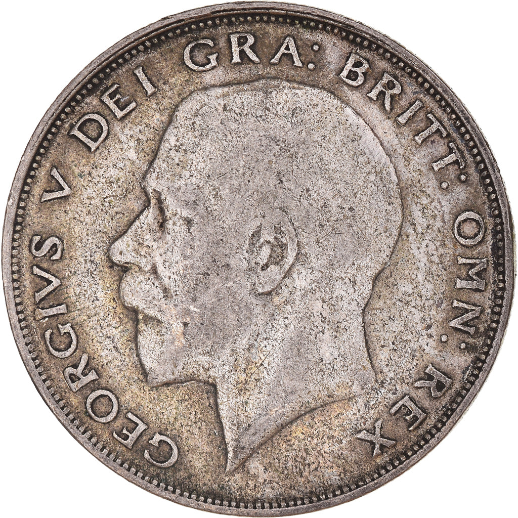 Moneda, Gran Bretaña, George V, 1/2 Crown, 1920, BC+, Plata, KM:818.1a