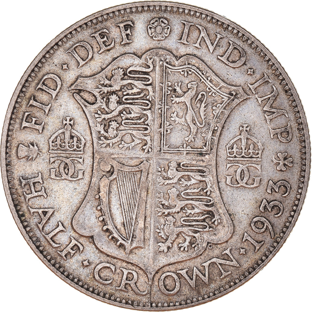 Coin, Great Britain, George V, 1/2 Crown, 1933, VF(30-35), Silver, KM:835