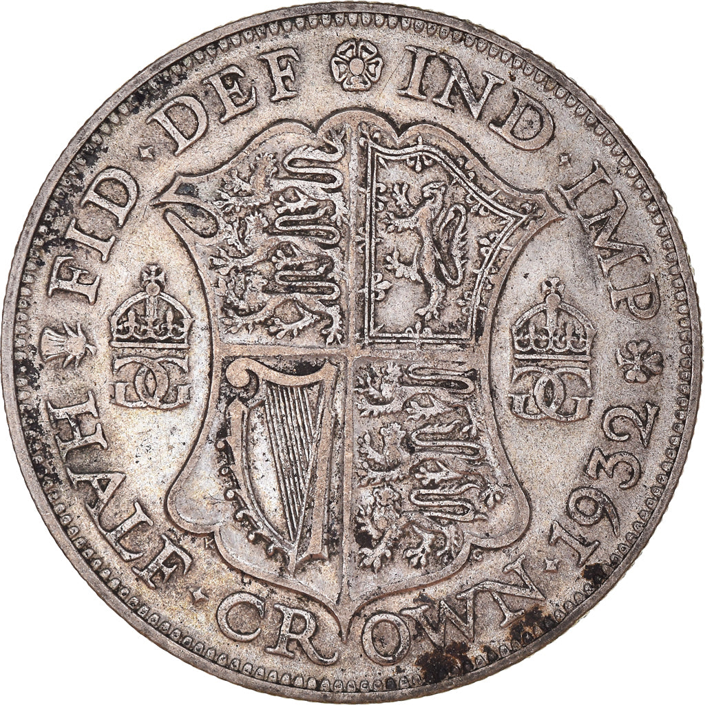 Coin, Great Britain, George V, 1/2 Crown, 1932, VF(30-35), Silver, KM:835