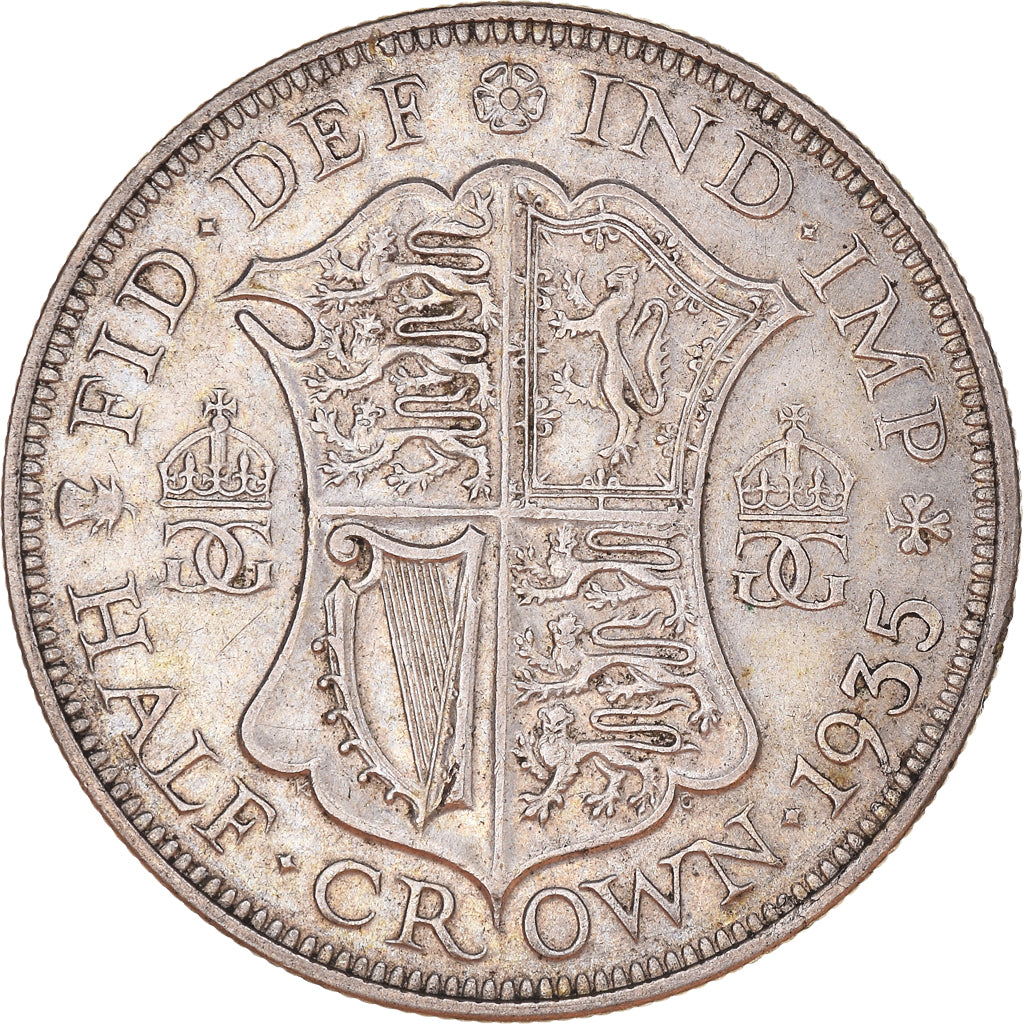 Coin, Great Britain, George V, 1/2 Crown, 1935, EF(40-45), Silver, KM:835