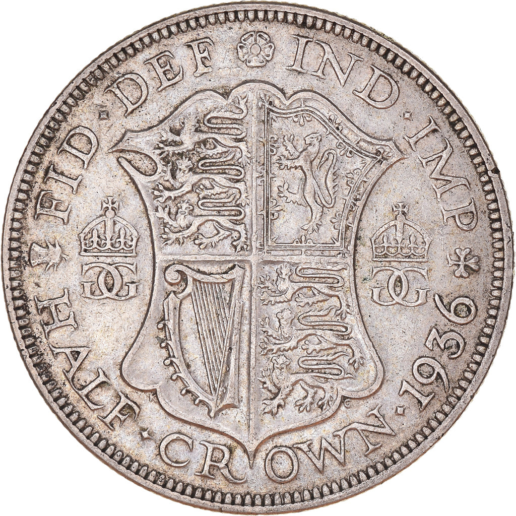 Moneta, Wielka Brytania, George V, 1/2 Crown, 1936, EF(40-45), Srebro, KM:835