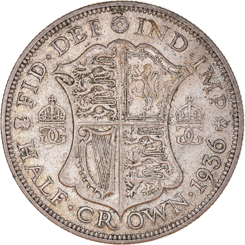 Coin, Great Britain, George V, 1/2 Crown, 1936, EF(40-45), Silver, KM:835
