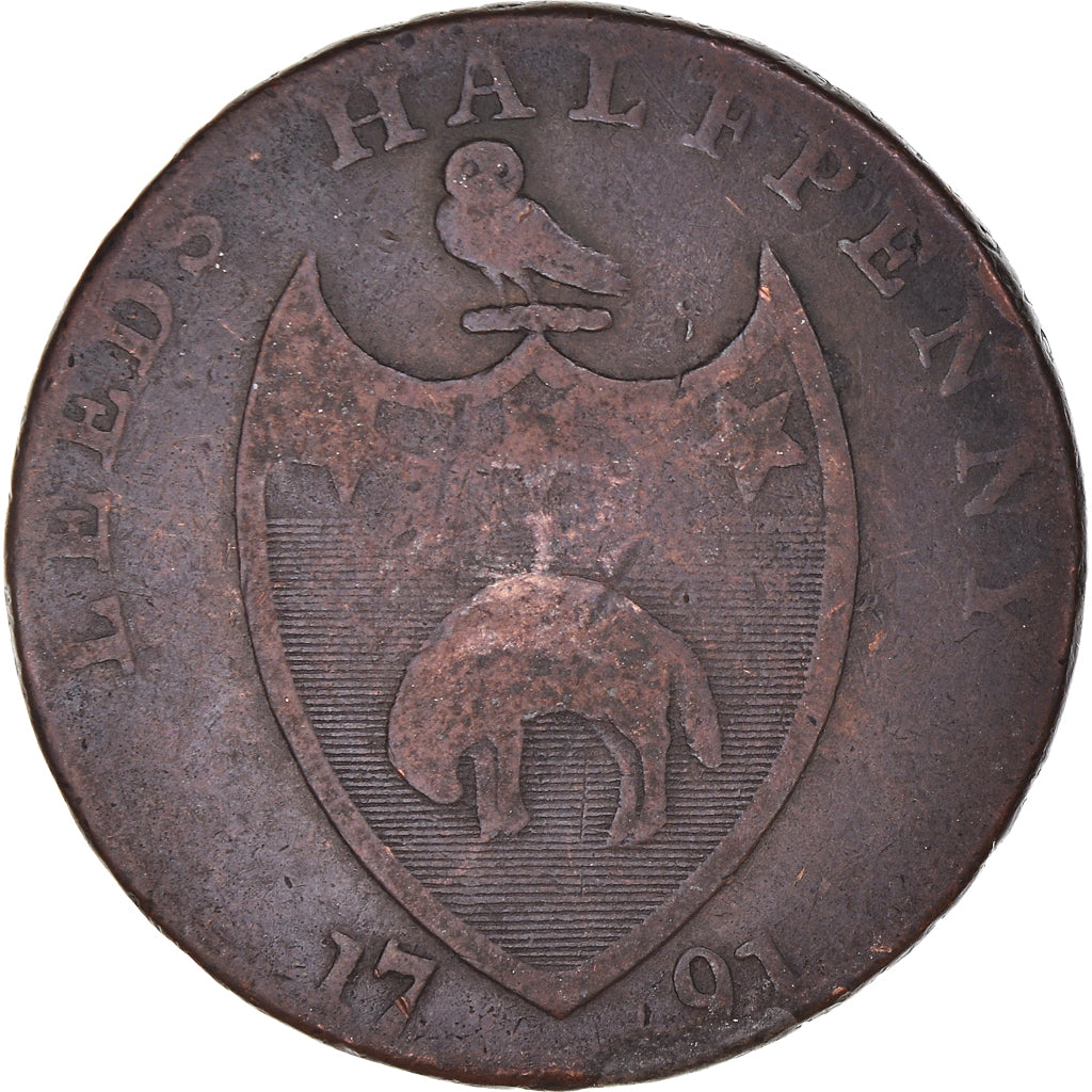 United Kingdom, Halfpenny Token, Yorkshire – Leeds/Paley’s, 1791, VF(30-35)