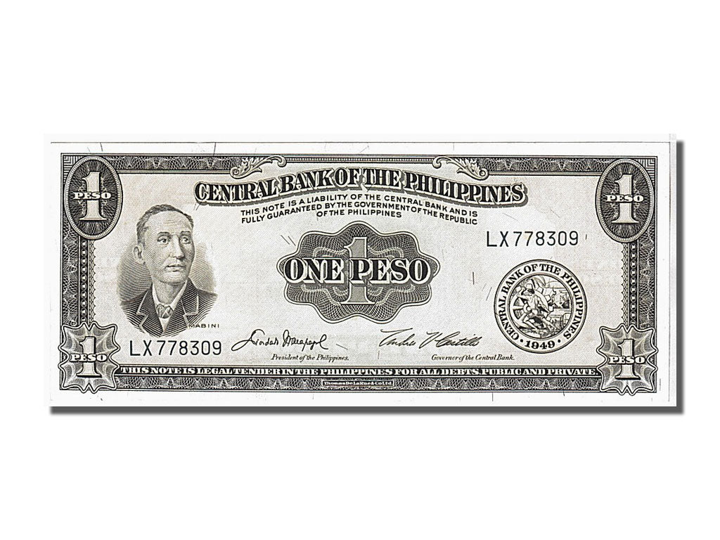 Geldschein, Philippinen, 1 Peso, KM:133f, UNZ