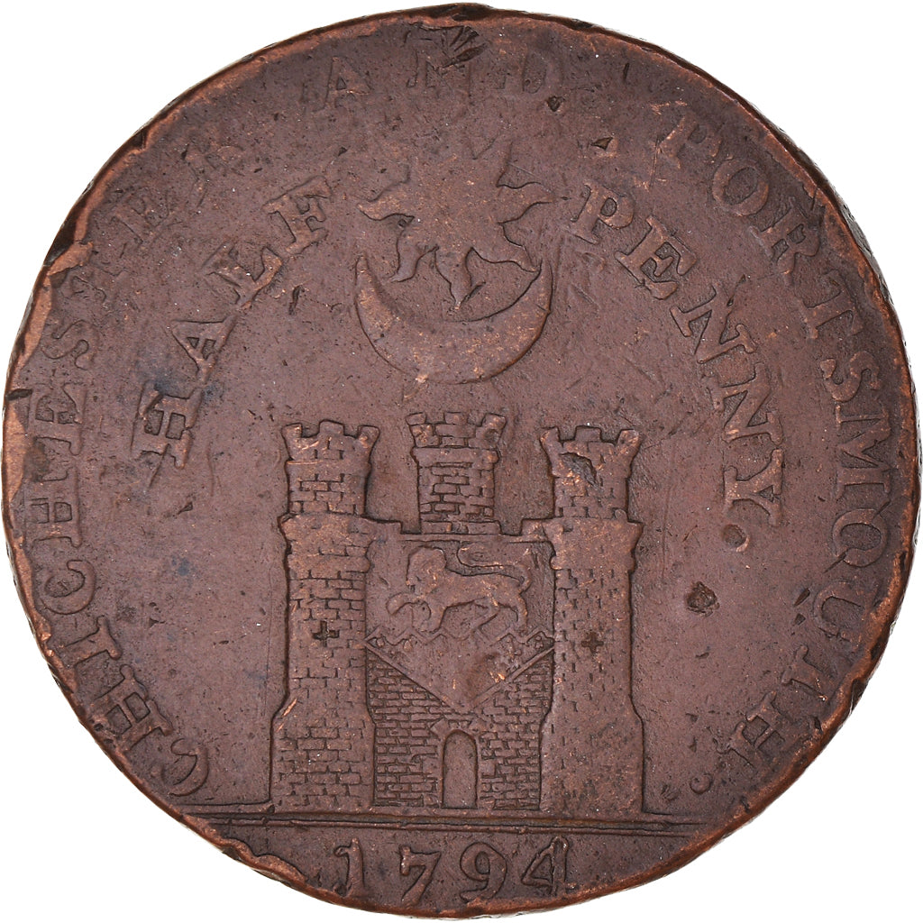 Reino Unido, Halfpenny Token, Hampshire - Portsmouth - John Howard, 1794
