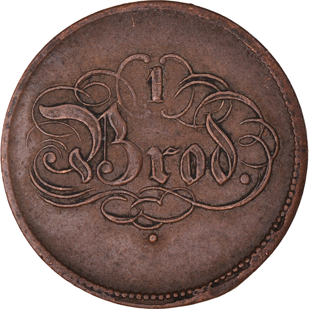 Germania, Food ration token, 1 brod, 1847, BB, Rame