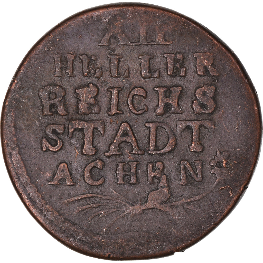 Moneta, Stati tedeschi, AACHEN, 12 Heller, 1798, Aachen, MB+, Rame, KM:51