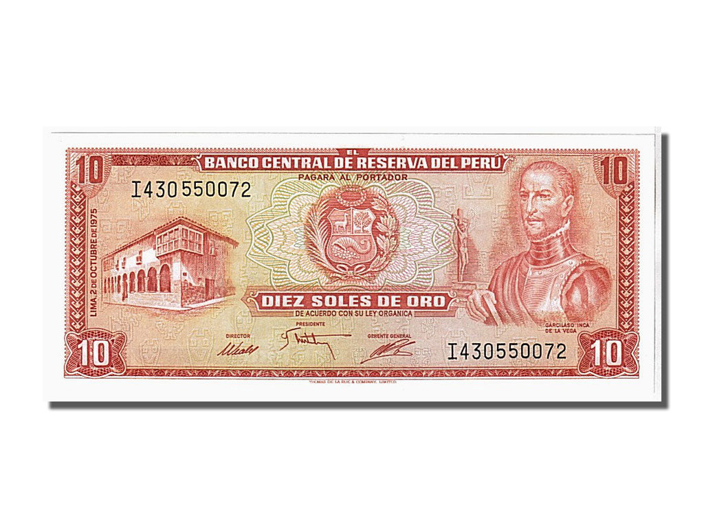 Banconote, Perù, 10 Soles De Oro, 1975, KM:106, FDS