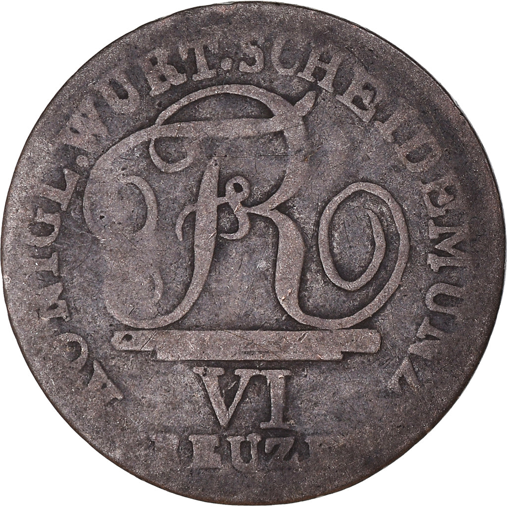Coin, German States, Friedrich I, 6 Kreuzer, 18[??], VF(30-35), Silver