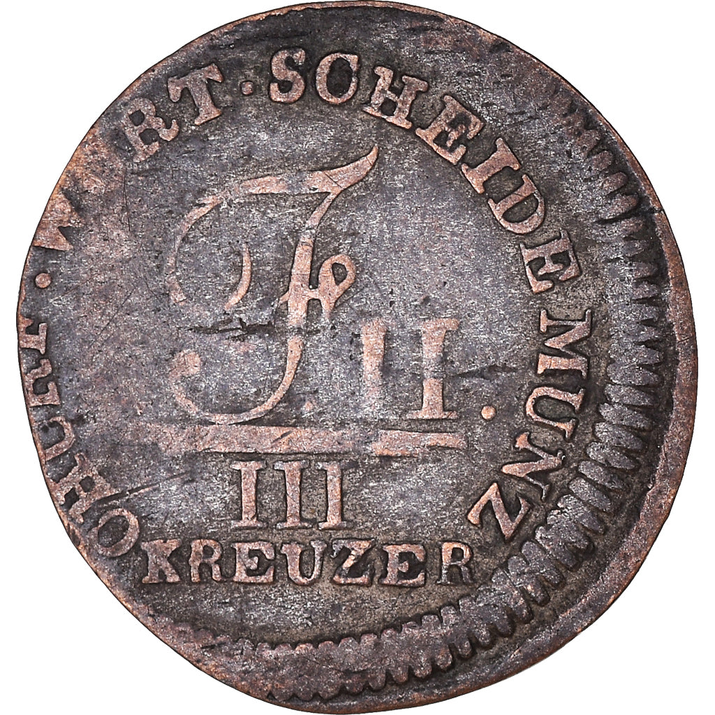 Munten, Duitse staten, Electorate of Württemberg, Friedrich II, 3 Kreuzer