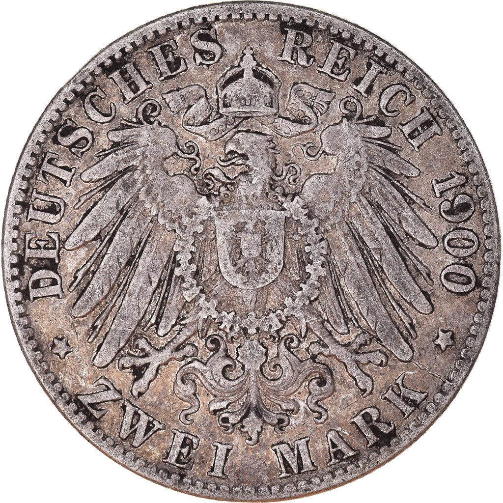 Coin, German States, HAMBURG, 2 Mark, 1900, Hamburg, VF(30-35), Silver, KM:612
