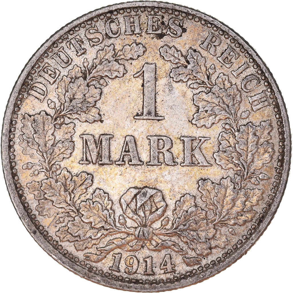 Coin, GERMANY - EMPIRE, Wilhelm II, Mark, 1914, Stuttgart, EF(40-45), Silver