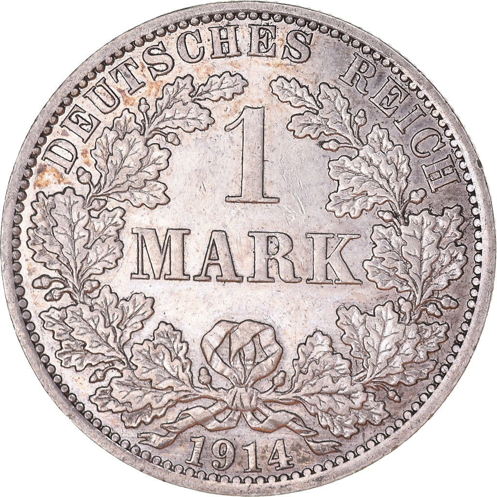 Moneta, NIEMCY - IMPERIUM, Wilhelm II, Mark, 1914, Berlin, AU(55-58), Srebro