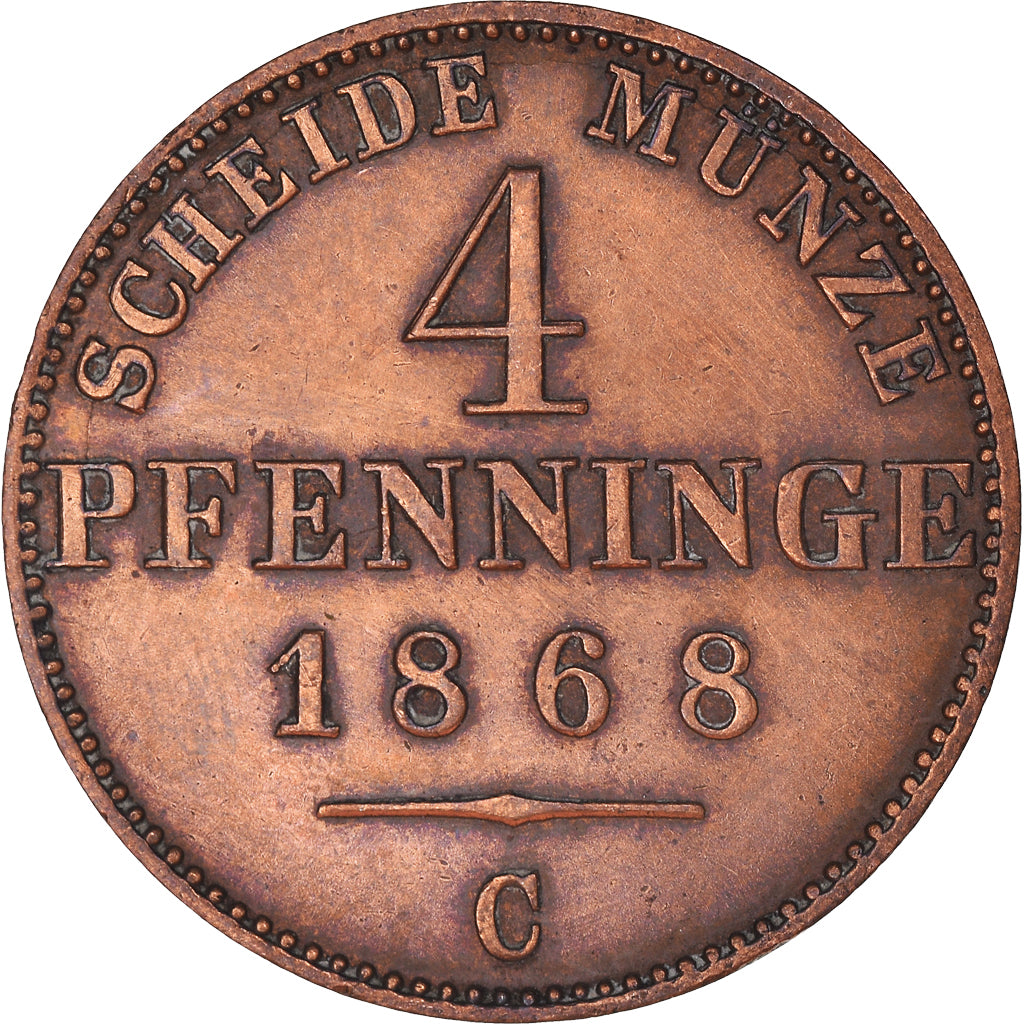 Moneta, Stati tedeschi, PRUSSIA, Wilhelm I, 4 Pfennig, 1868, Frankfurt, SPL-