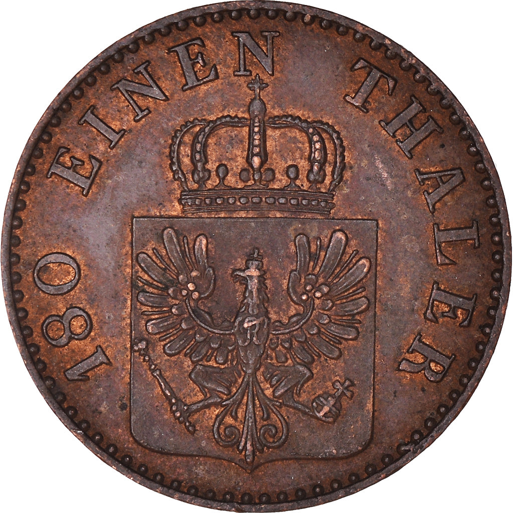 Coin, German States, PRUSSIA, Wilhelm I, 2 Pfennig, 1862, Berlin, AU(50-53)