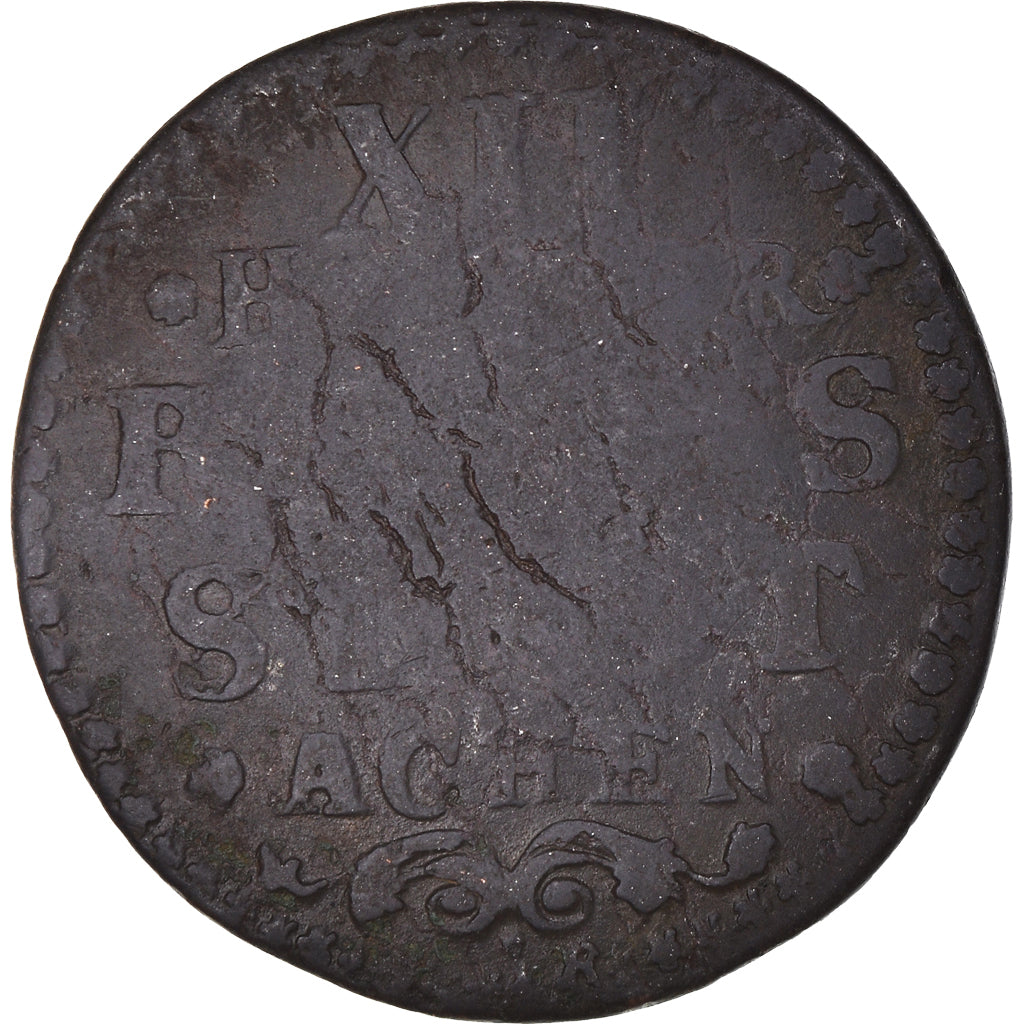Coin, German States, AACHEN, 12 Heller, 1758, Aachen, VF(20-25), Copper, KM:51