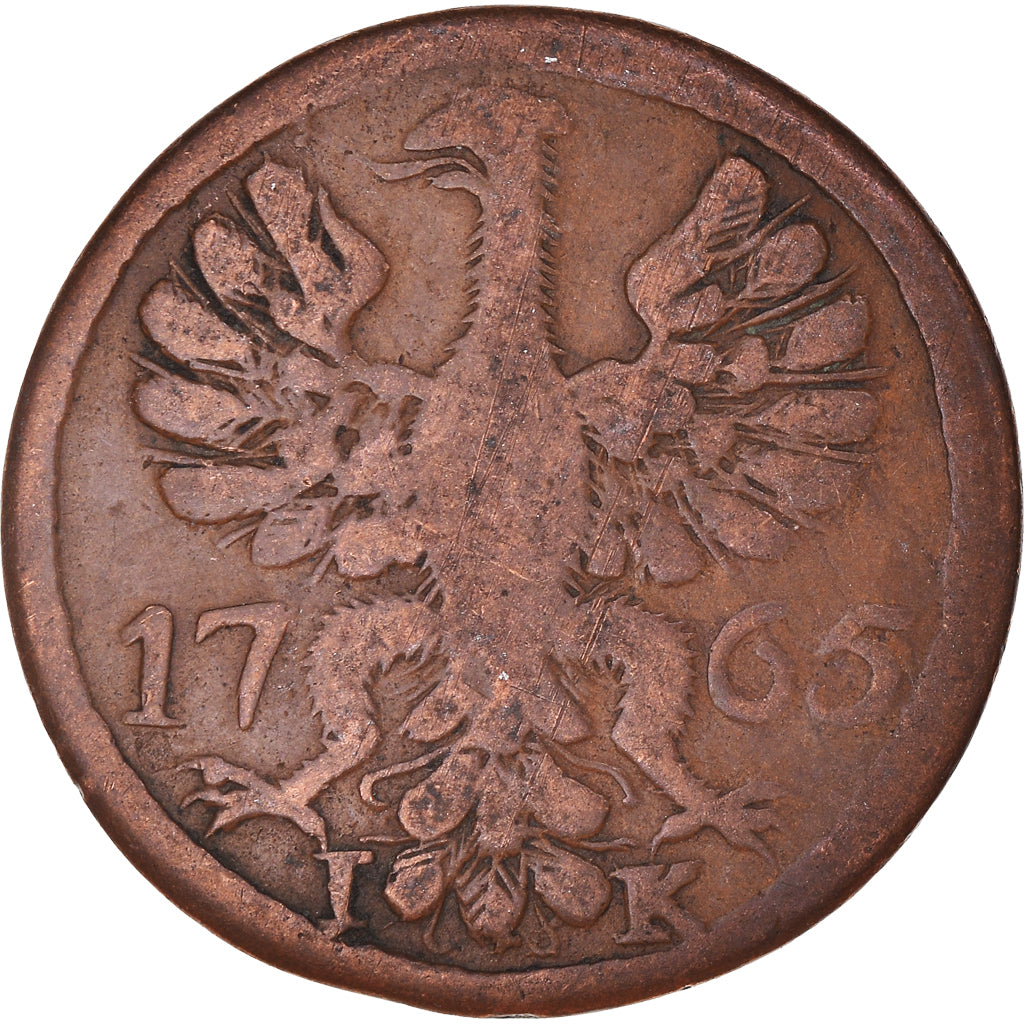 Coin, German States, AACHEN, 12 Heller, 1765, Aachen, VF(30-35), Copper, KM:51