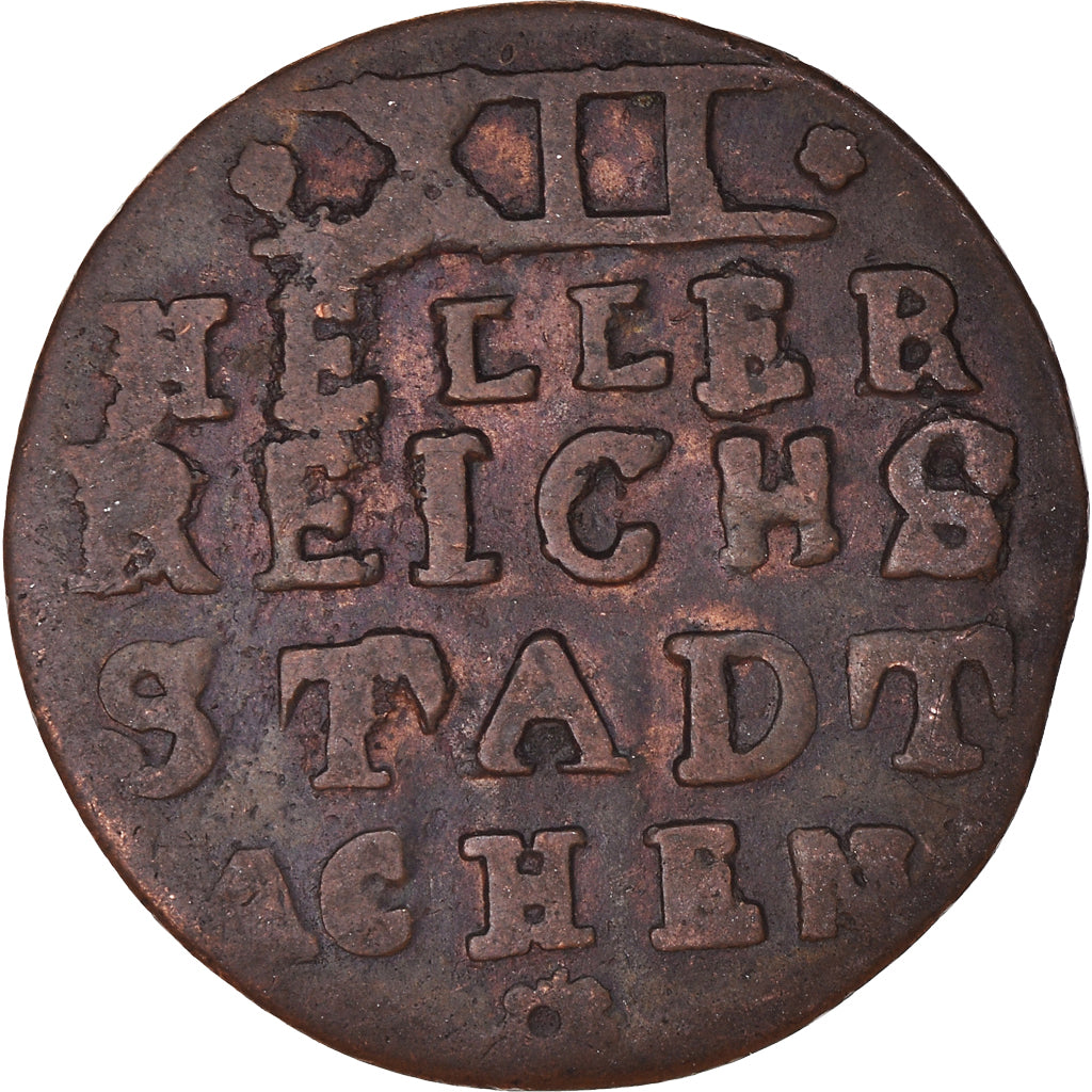 Moeda, Estados Alemães, AACHEN, 12 Heller, 1794, Aachen, VF(30-35), Cobre