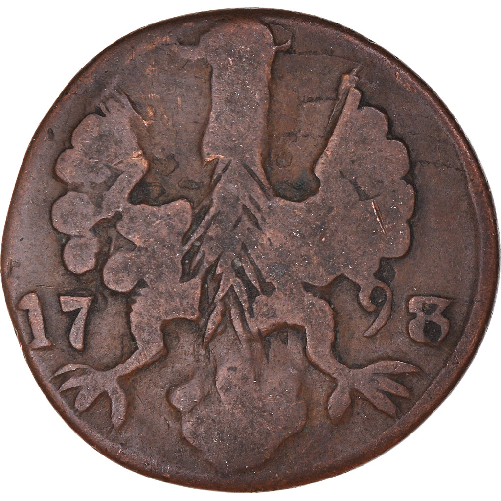 Moneta, Stati tedeschi, AACHEN, 12 Heller, 1798, Aachen, MB, Rame, KM:51
