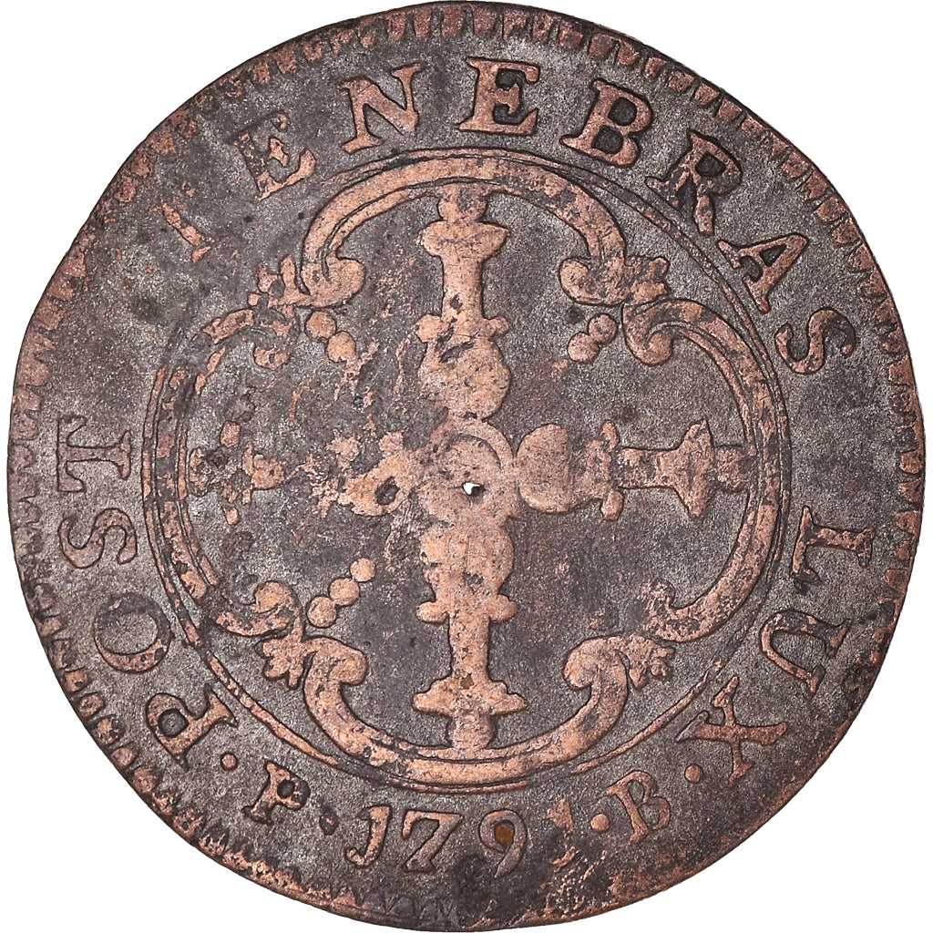 Coin, SWISS CANTONS, GENEVA, 3 Sols, 1791, Genève, VF(30-35), Billon, KM:89