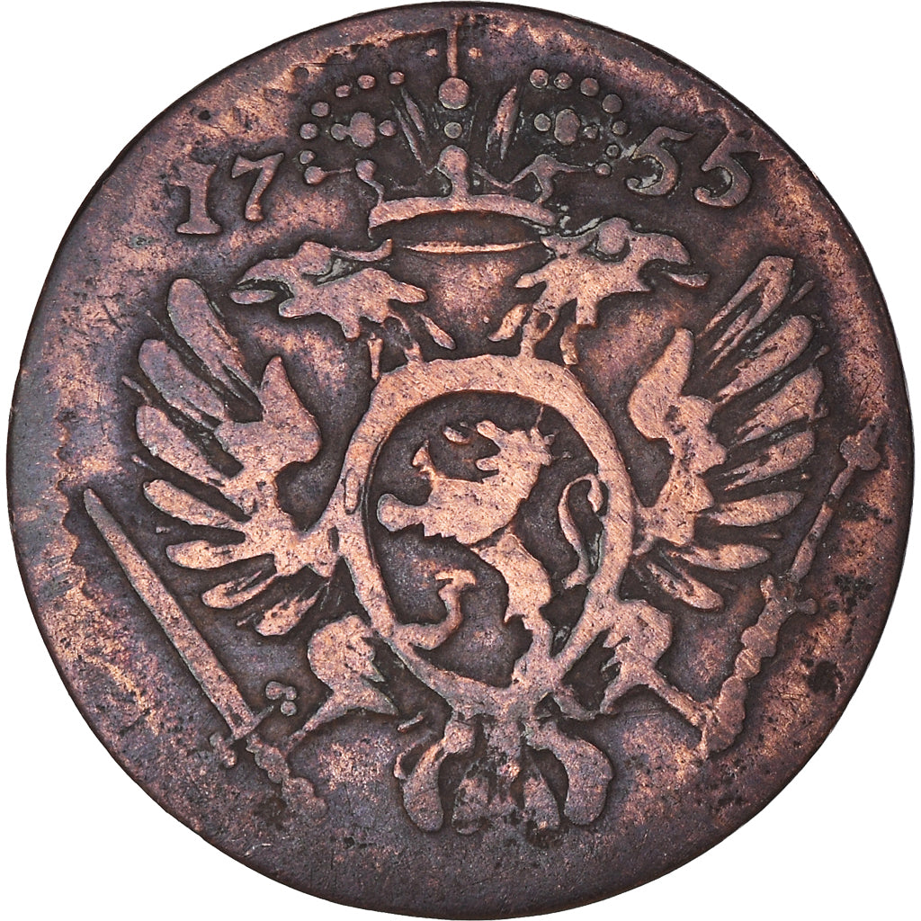 Coin, German States, SCHONAU, Johann Gottfried, 4 Heller, 1755, EF(40-45)