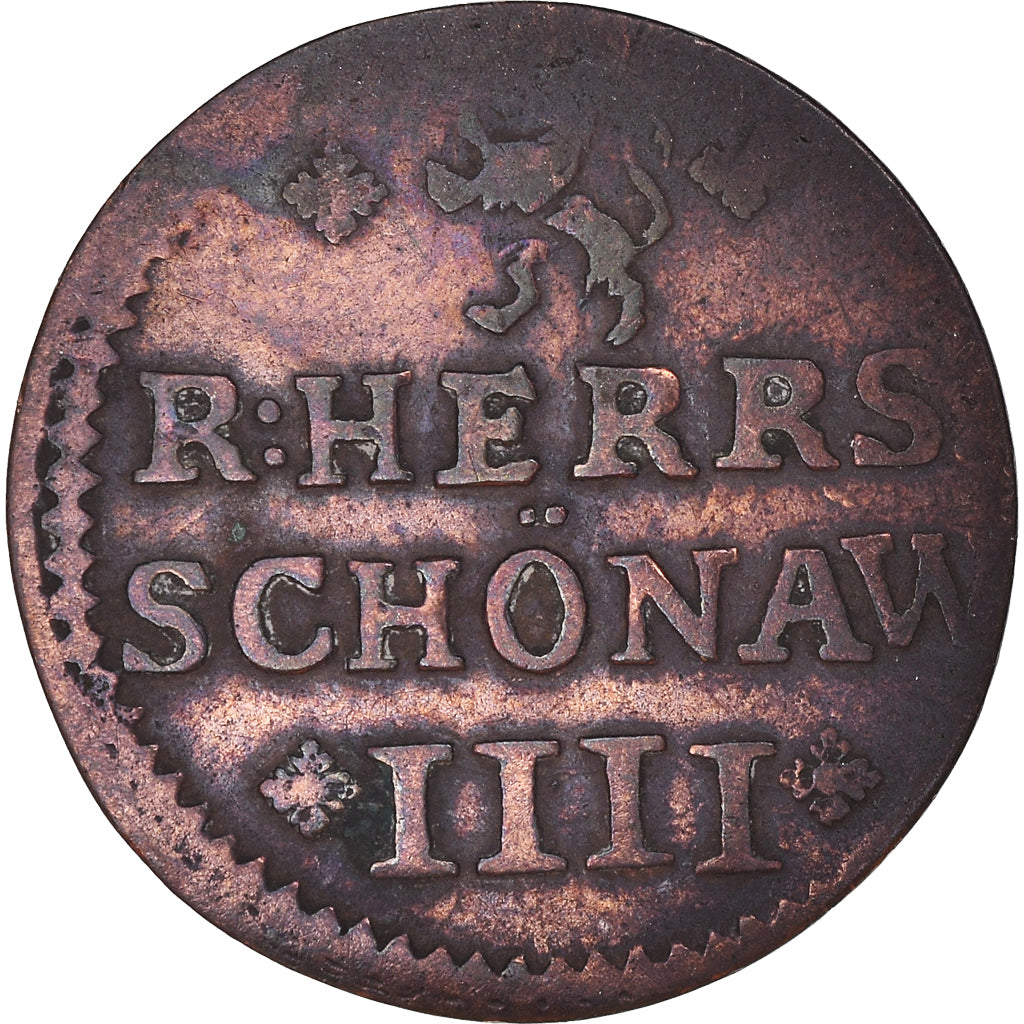 Coin, German States, SCHONAU, Johann Gottfried, 4 Heller, 1755, EF(40-45)