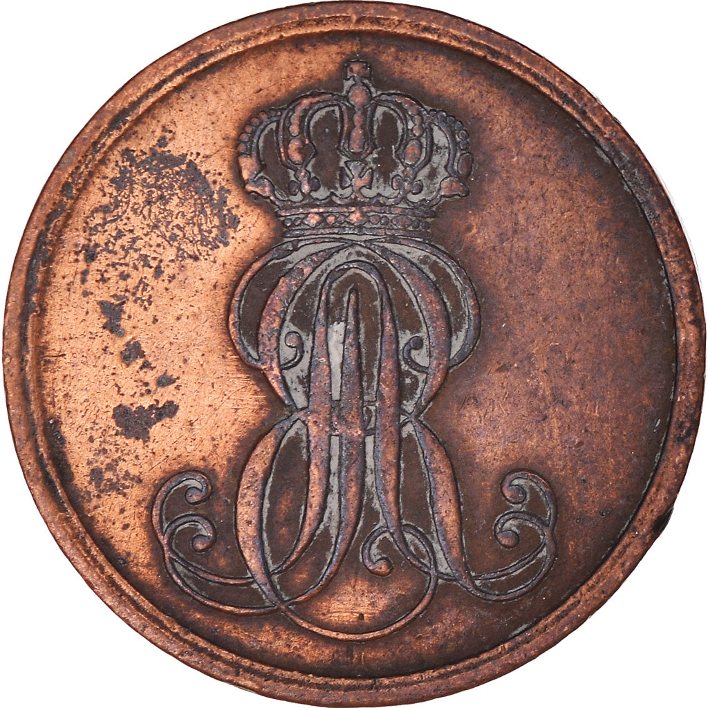 Coin, German States, HANNOVER, Ernst August, Pfennig, 1851, Hannover, EF(40-45)