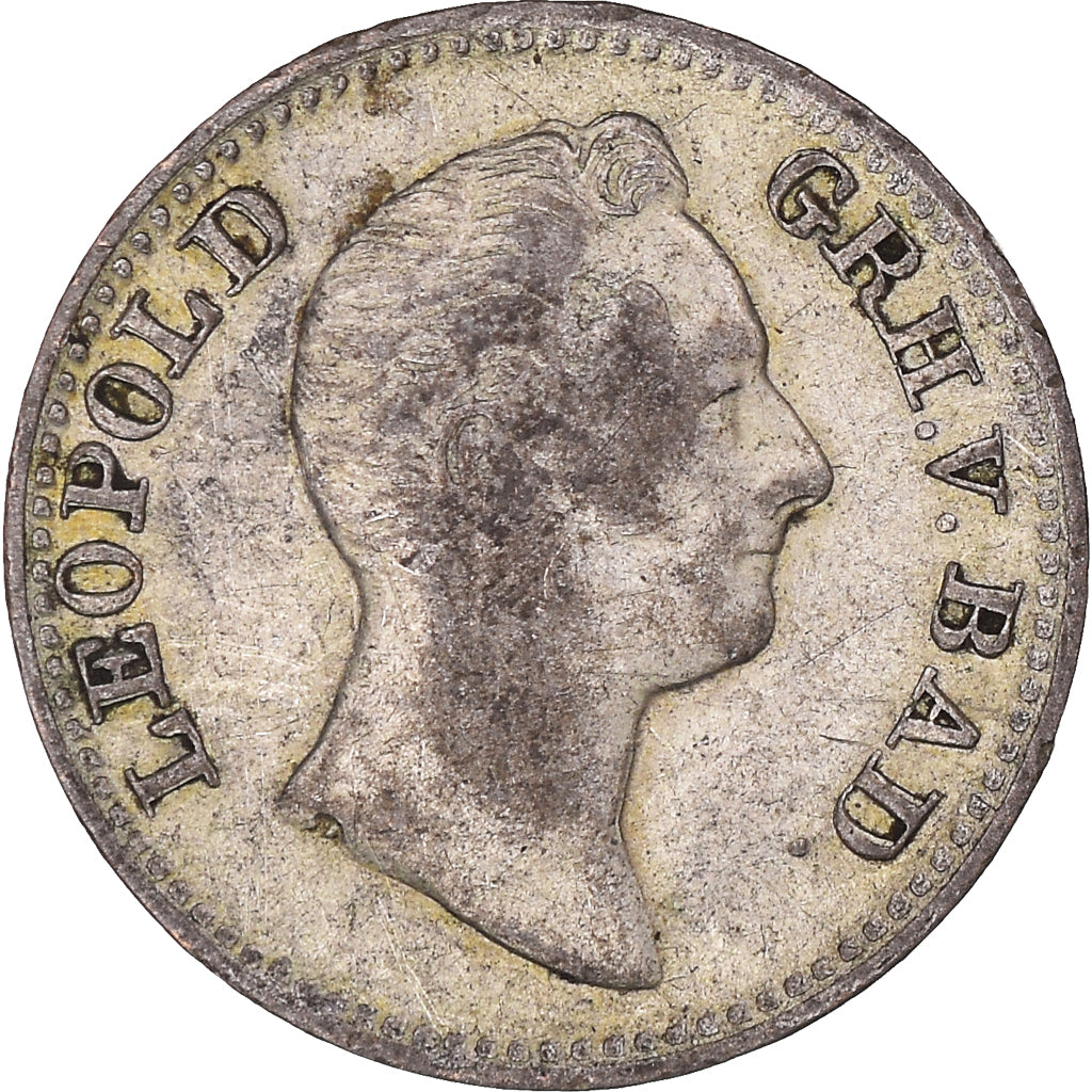 Coin, German States, BADEN, Ludwig I, 3 Kreuzer, 1832, VF(30-35), Silver, KM:199