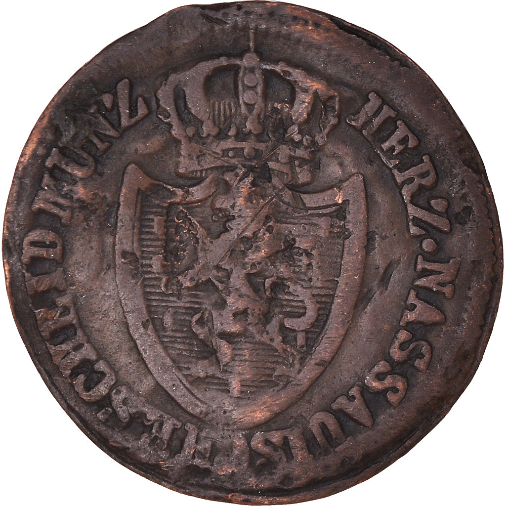 Coin, German States, NASSAU, Wilhelm, 1/4 Kreuzer, 1814, Usingen, VF(20-25)