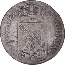Coin, German States, BADEN, Karl Friedrich, 3 Kreuzer, 1811, VF(30-35), Silver